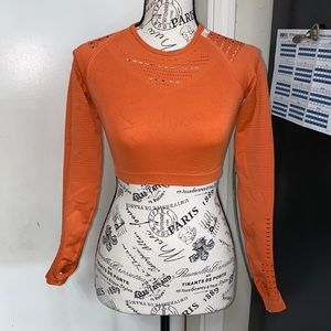 GYMSHARK crop workout top Orange/Peachy women's XS